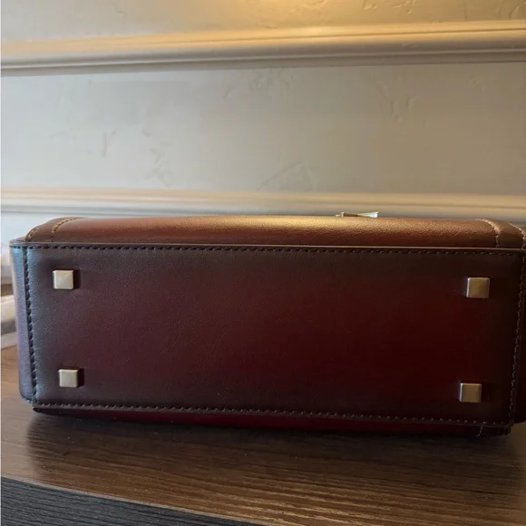 Michael Kors Laila small satchel crossbody in burgundy - Picture 3 of 8